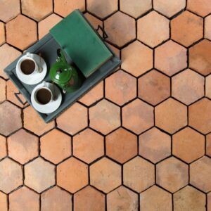 KR2 hexagonal reclaimed terracotta tile