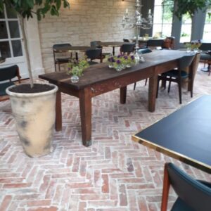 LUBP herringbone brick floor tile with lime wash