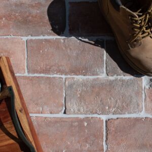 warm brick tile in brick bond pattern