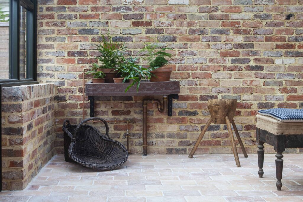 pale rustic brick tiles