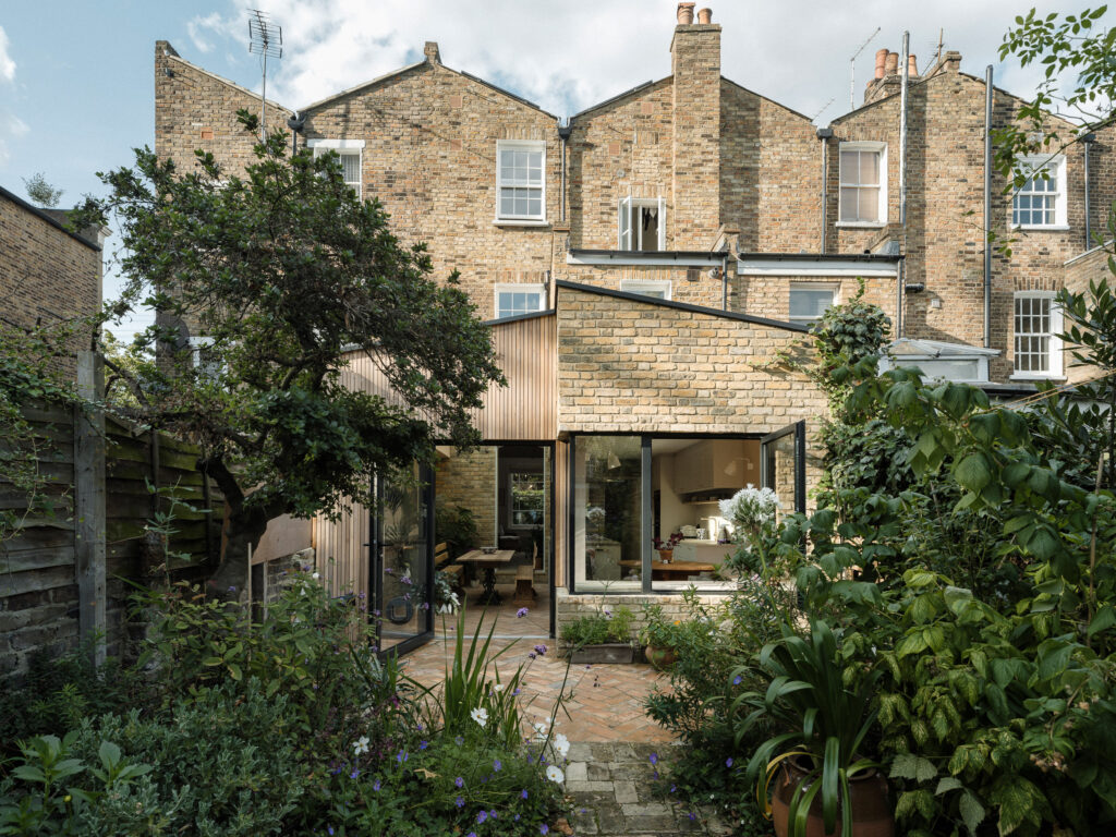 herringbone brick patio